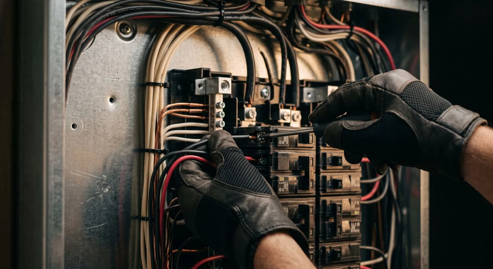 Terminating conductors inside a panel